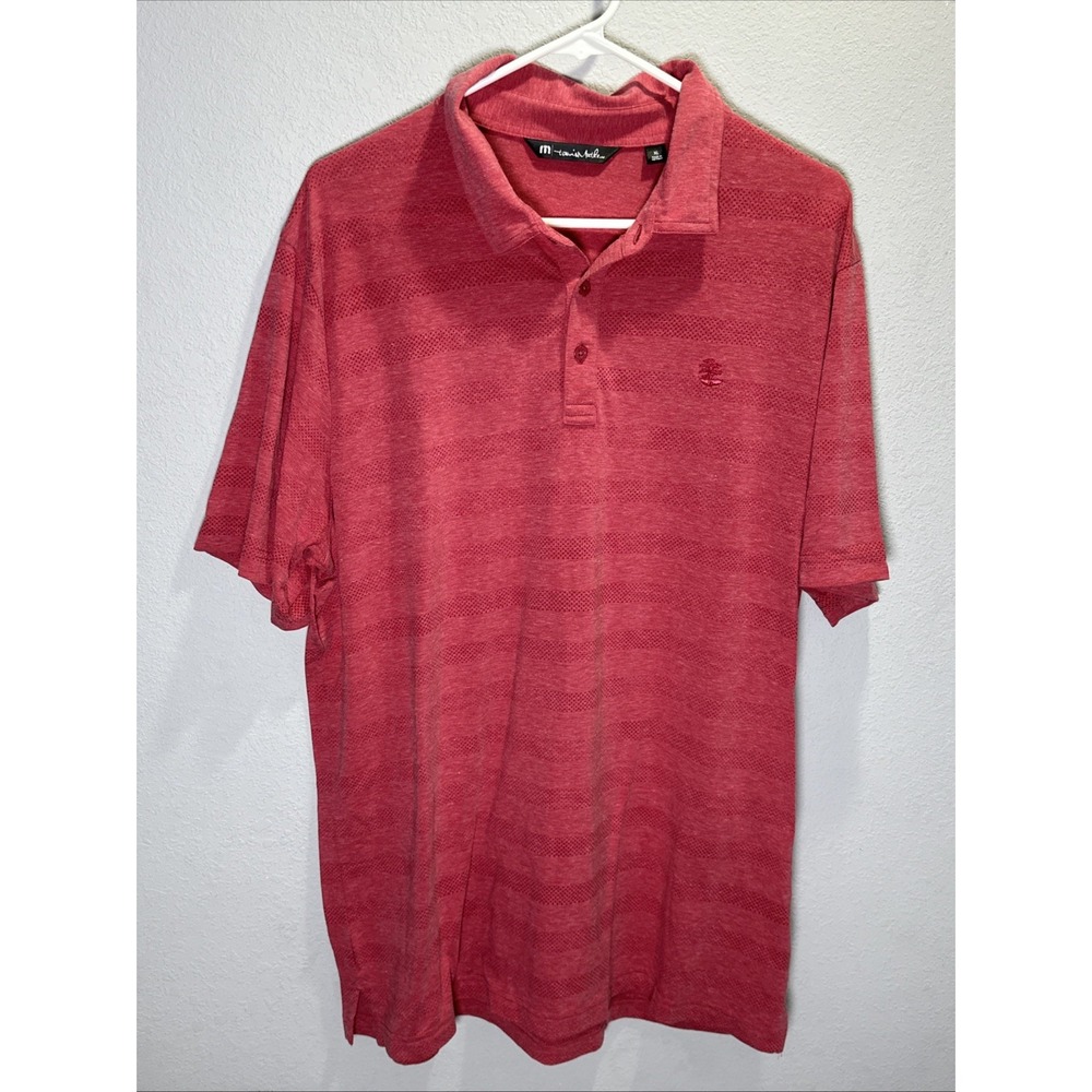 Travis Mathew Men's Size XL Polo Shirt Short Sleeve Soft Light Red Golf Casual